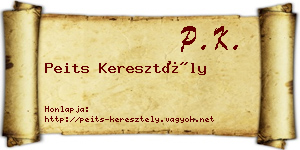 Peits Keresztély névjegykártya